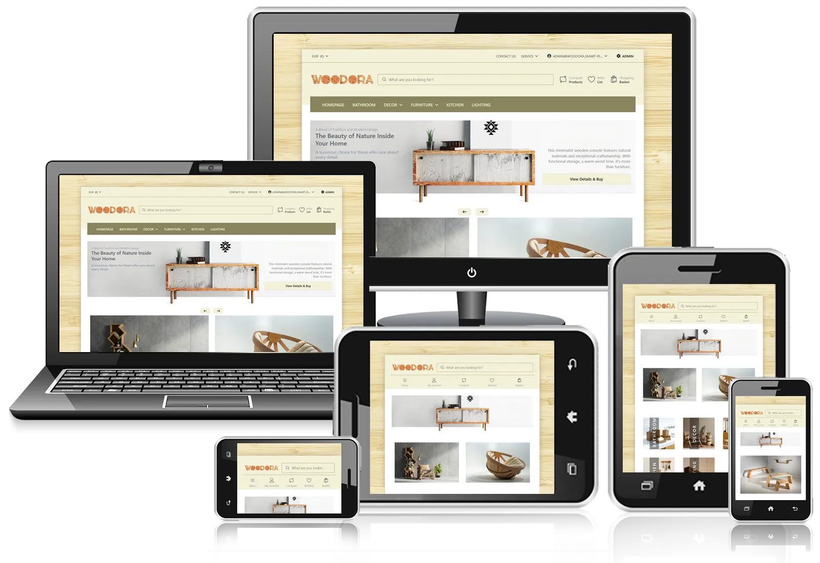 Picture of Woodora Smartstore Theme – Modern Wooden Furniture & Decor Store Design +6 module 